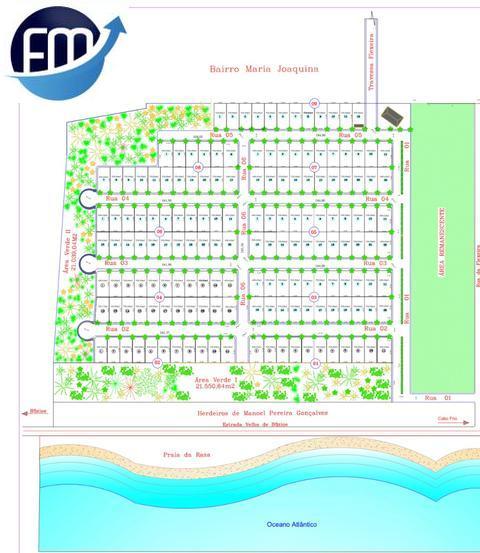Terreno à venda em Cabo Frio, rasa, com 528 m²
